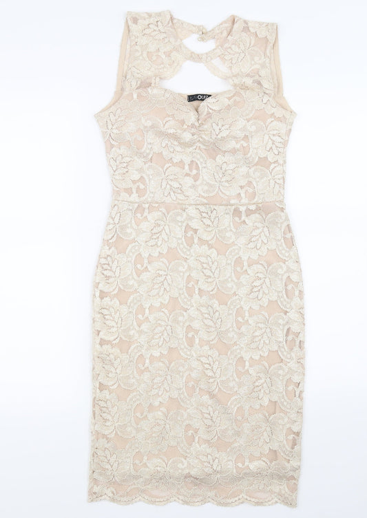 Quiz Womens Beige   Bodycon  Size 8
