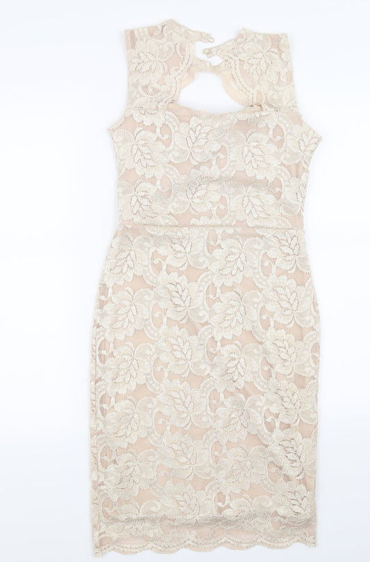 Quiz Womens Beige   Bodycon  Size 8