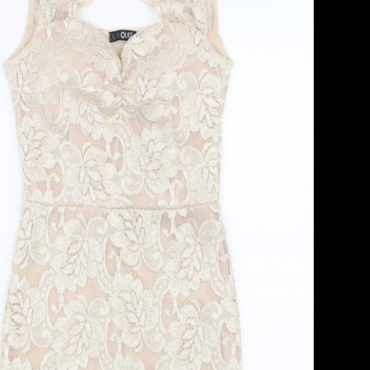 Quiz Womens Beige   Bodycon  Size 8