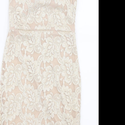 Quiz Womens Beige   Bodycon  Size 8