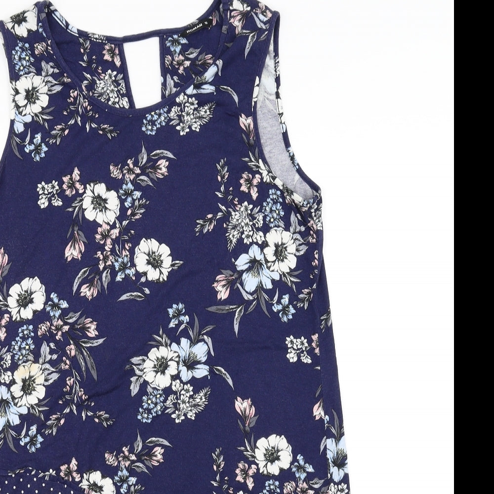 Womens UK Size 12 Roman Blue Basic T-Shirt