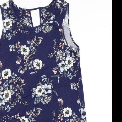 Womens UK Size 12 Roman Blue Basic T-Shirt