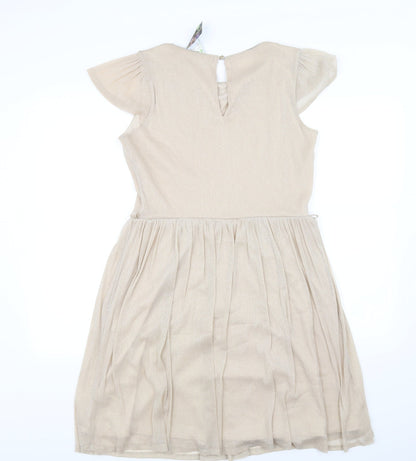 Billie & Blossom Womens Beige   Fit & Flare  Size 14