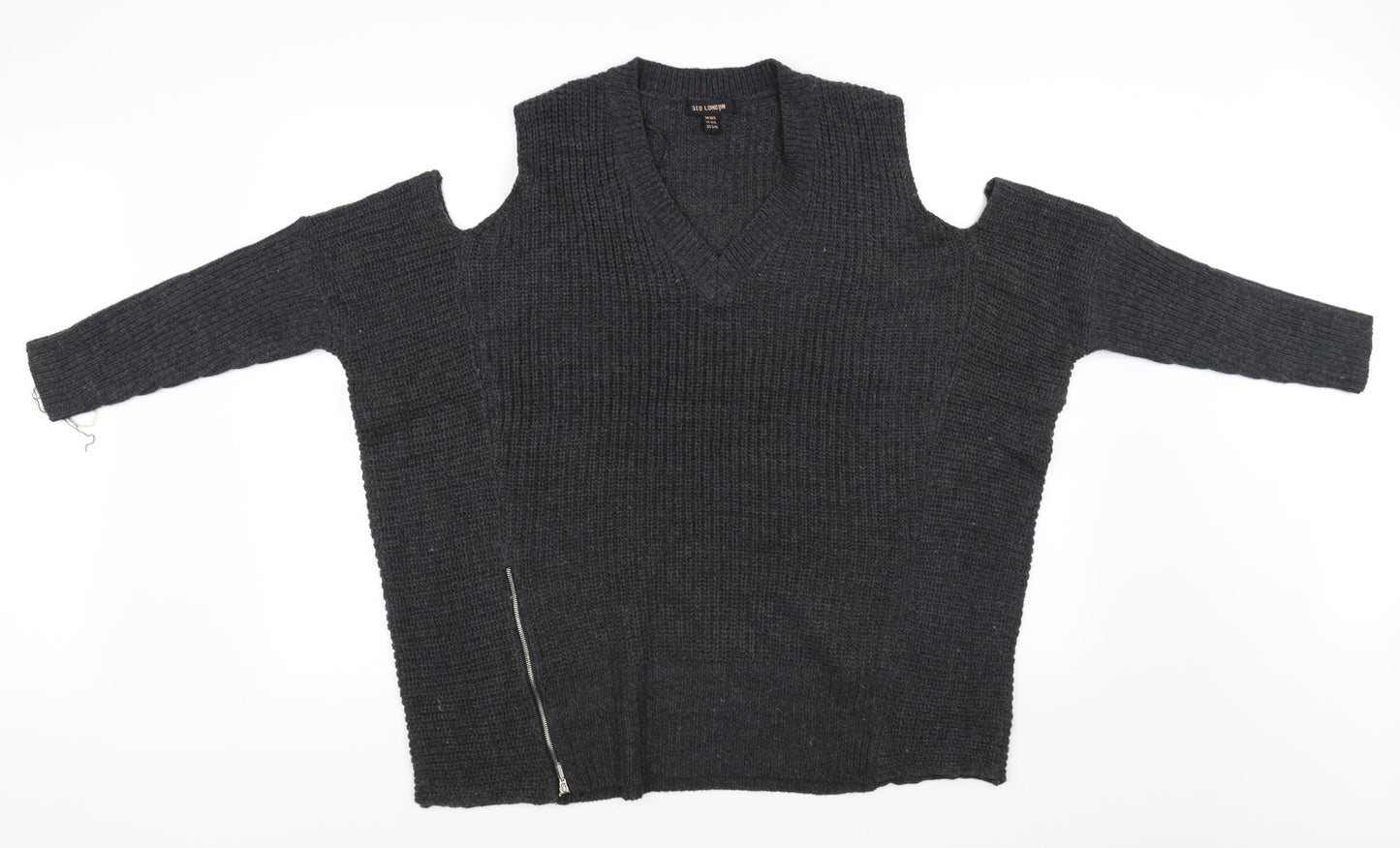QED London Womens Grey   Cardigan Jumper Size M