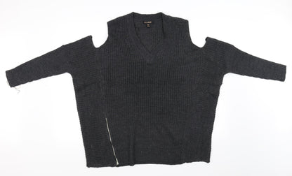 QED London Womens Grey   Cardigan Jumper Size M
