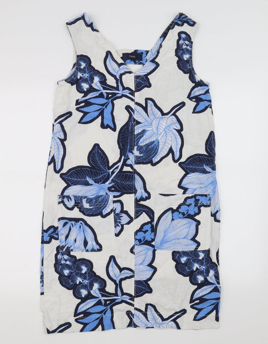 NEXT Womens White Floral  A-Line  Size 8