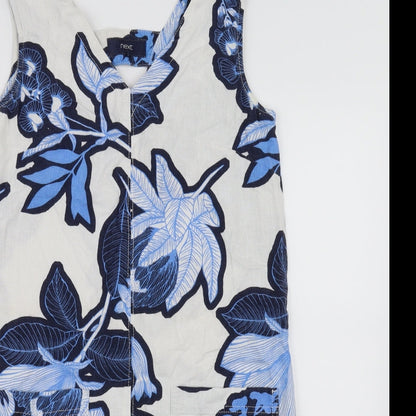 NEXT Womens White Floral  A-Line  Size 8