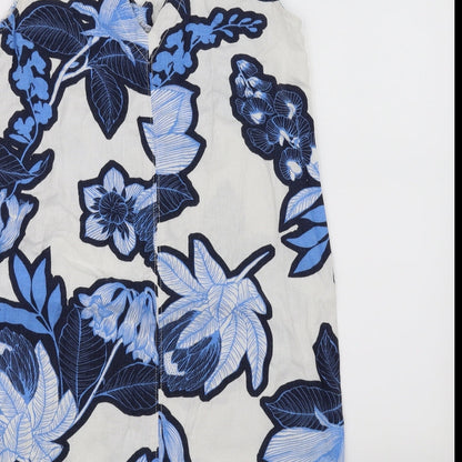 NEXT Womens White Floral  A-Line  Size 8