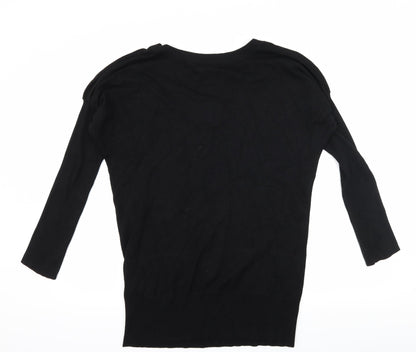 Soaked in Luxury Womens Black  Knit Pullover Jumper Size XS