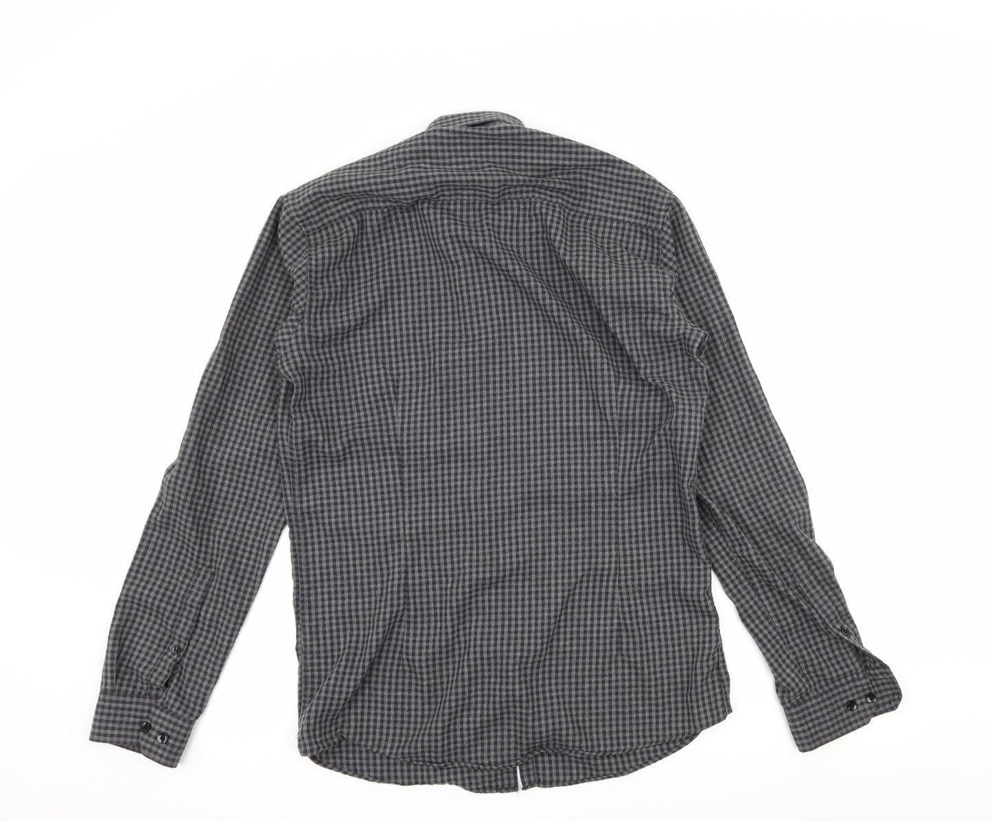 Mens UK Size 14.5 Cedar Wood State Grey  Button-Up Long Sleeve Casual Shirt