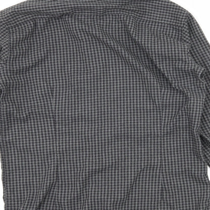 Mens UK Size 14.5 Cedar Wood State Grey  Button-Up Long Sleeve Casual Shirt