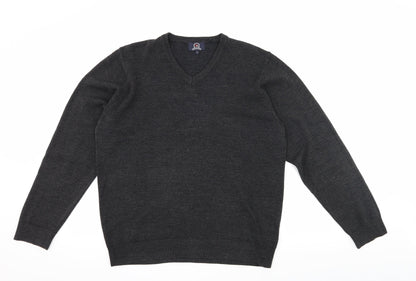 Hutson Harbour Mens Grey  Knit Pullover Jumper Size L