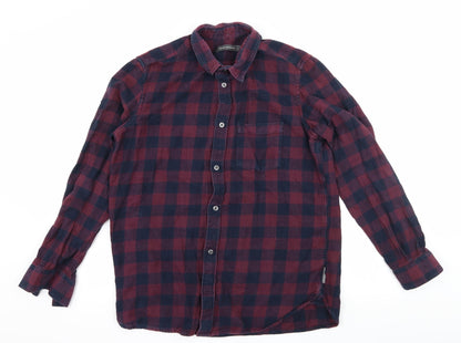 Mens UK Size L French Connection Purple  Button-Up Long Sleeve Casual Shirt