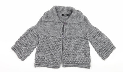 Anonymous Womens Grey  Knit Cardigan Jumper Size S
