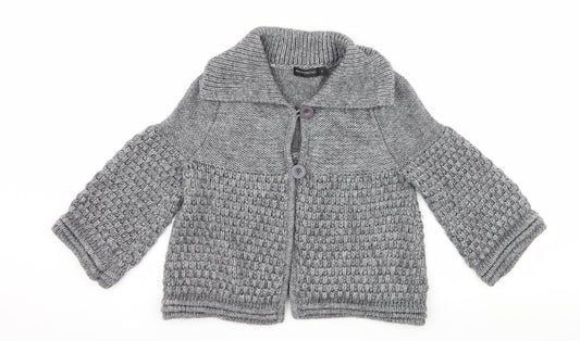 Anonymous Womens Grey  Knit Cardigan Jumper Size S