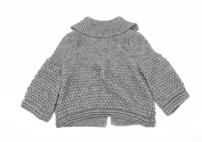 Anonymous Womens Grey  Knit Cardigan Jumper Size S