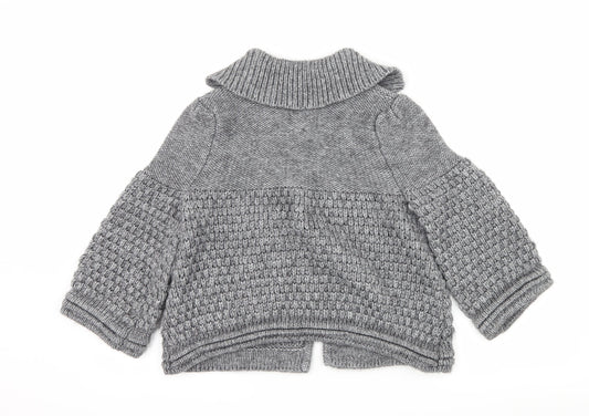 Anonymous Womens Grey  Knit Cardigan Jumper Size S