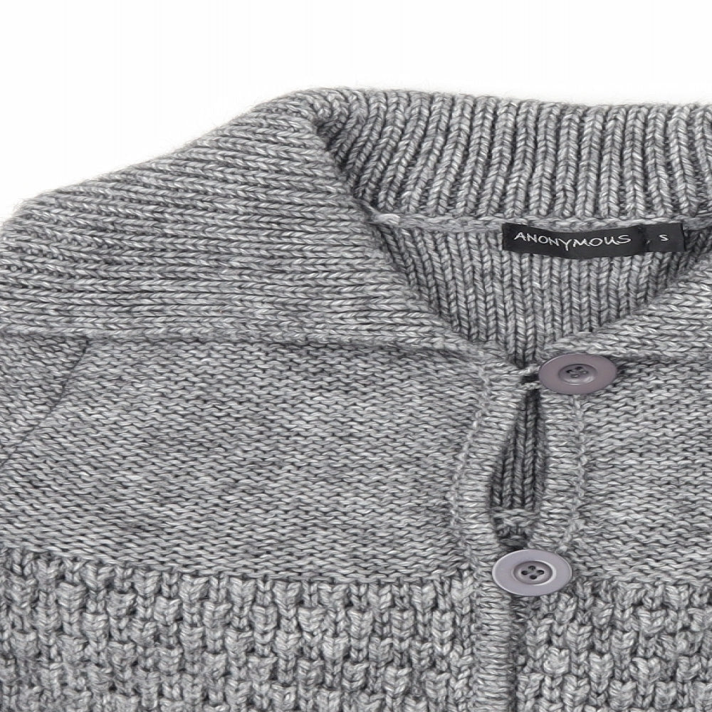 Anonymous Womens Grey  Knit Cardigan Jumper Size S