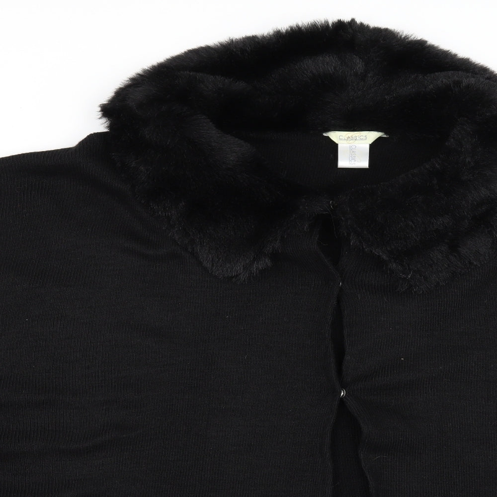 Classics Womens Black  Knit Cardigan Jumper One Size