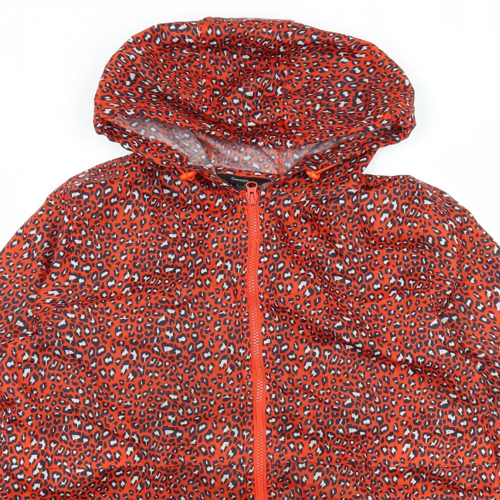 George Womens Red Animal Print  Jacket  Size 8