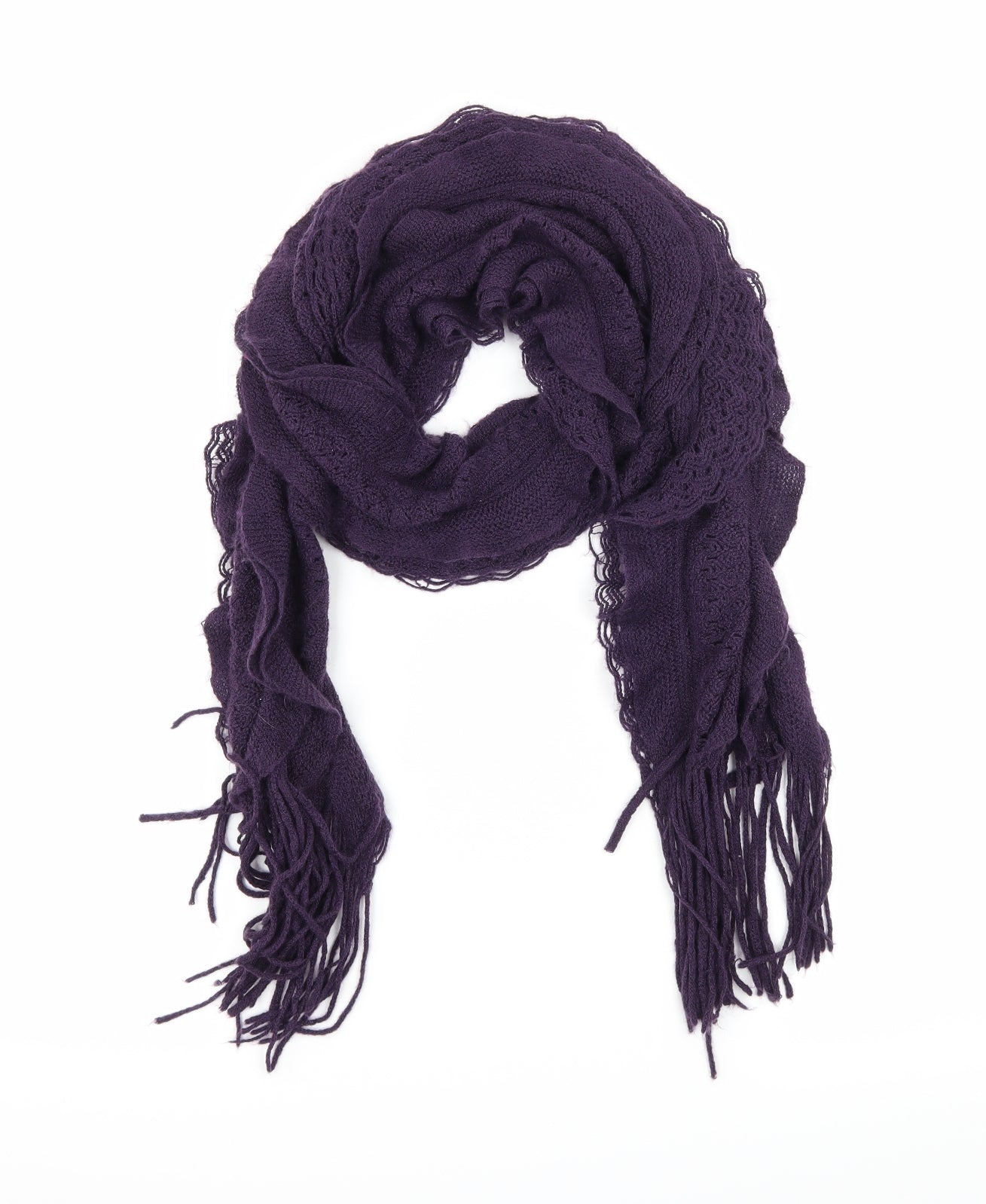 Preworn Womens Purple  Knit  Scarf