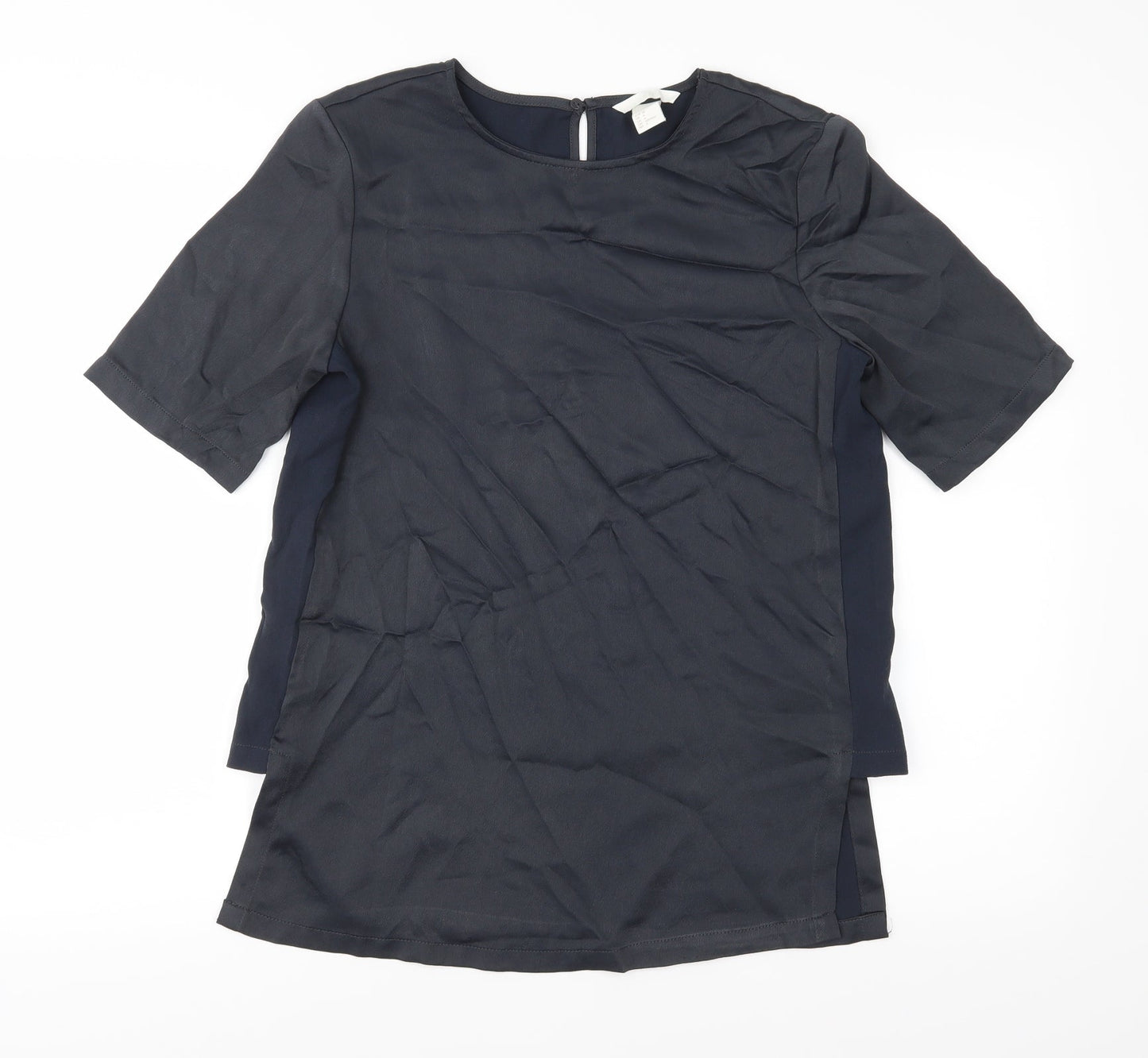 Womens UK Size 8 H&M Blue Basic Blouse