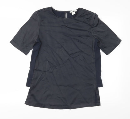 Womens UK Size 8 H&M Blue Basic Blouse