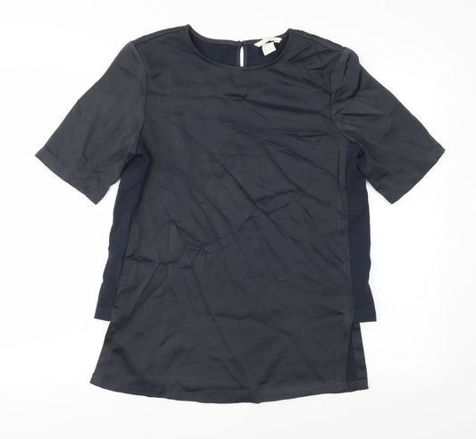 Womens UK Size 8 H&M Blue Basic Blouse