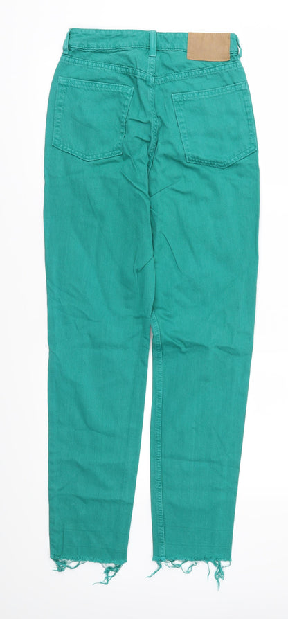 Womens UK Size 8 Divided Regular Fit Straight Green Jeans