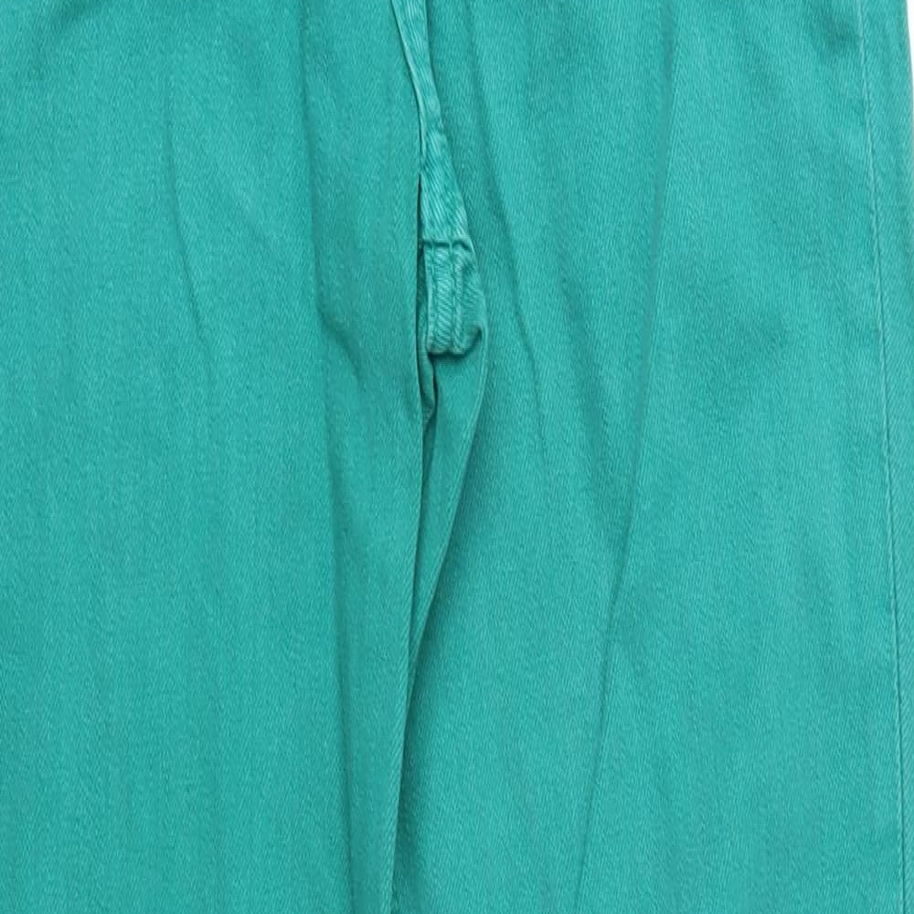 Womens UK Size 8 Divided Regular Fit Straight Green Jeans