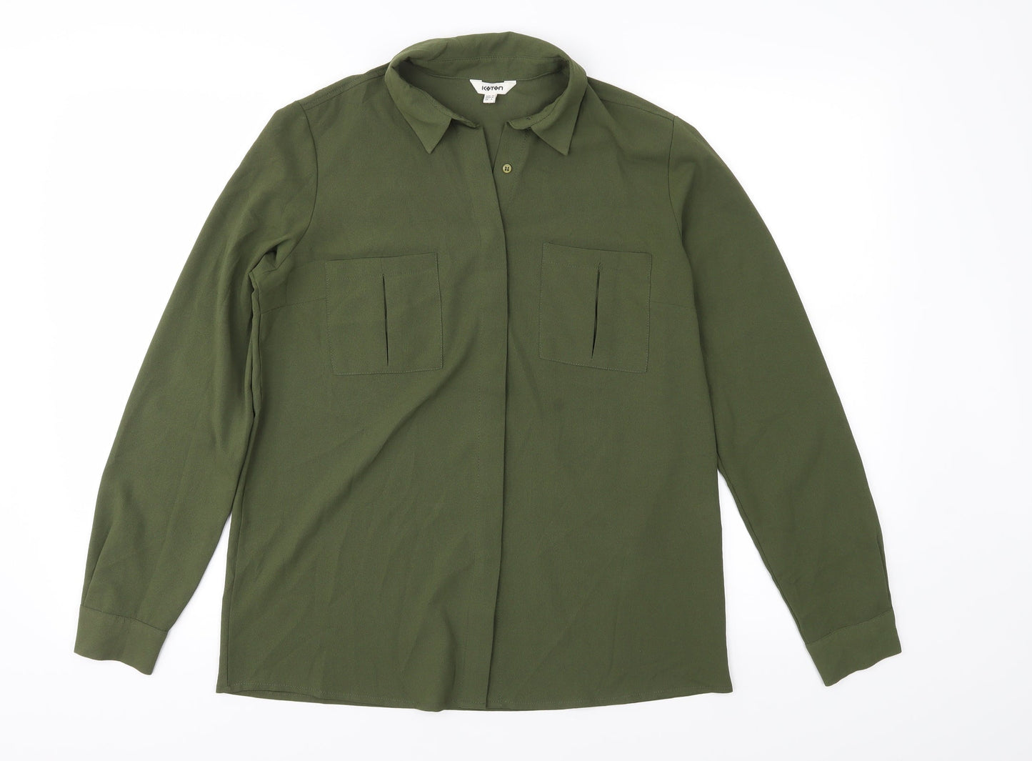 Womens UK Size 8 Koton Green Basic Blouse