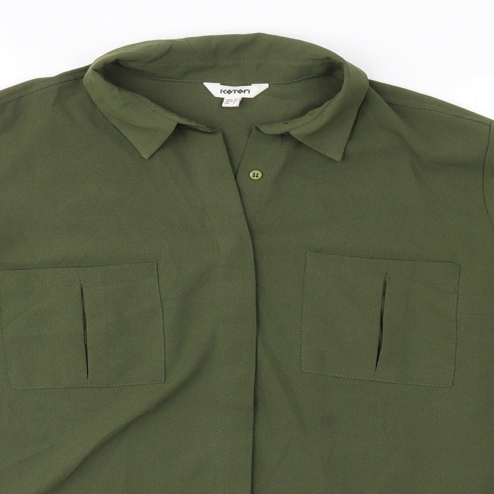 Womens UK Size 8 Koton Green Basic Blouse