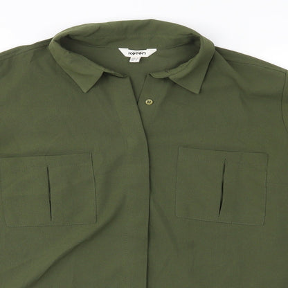 Womens UK Size 8 Koton Green Basic Blouse