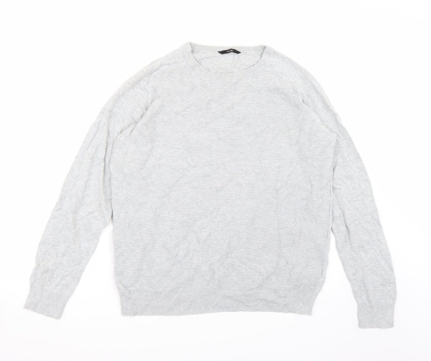 George Mens Grey   Henley Jumper Size L