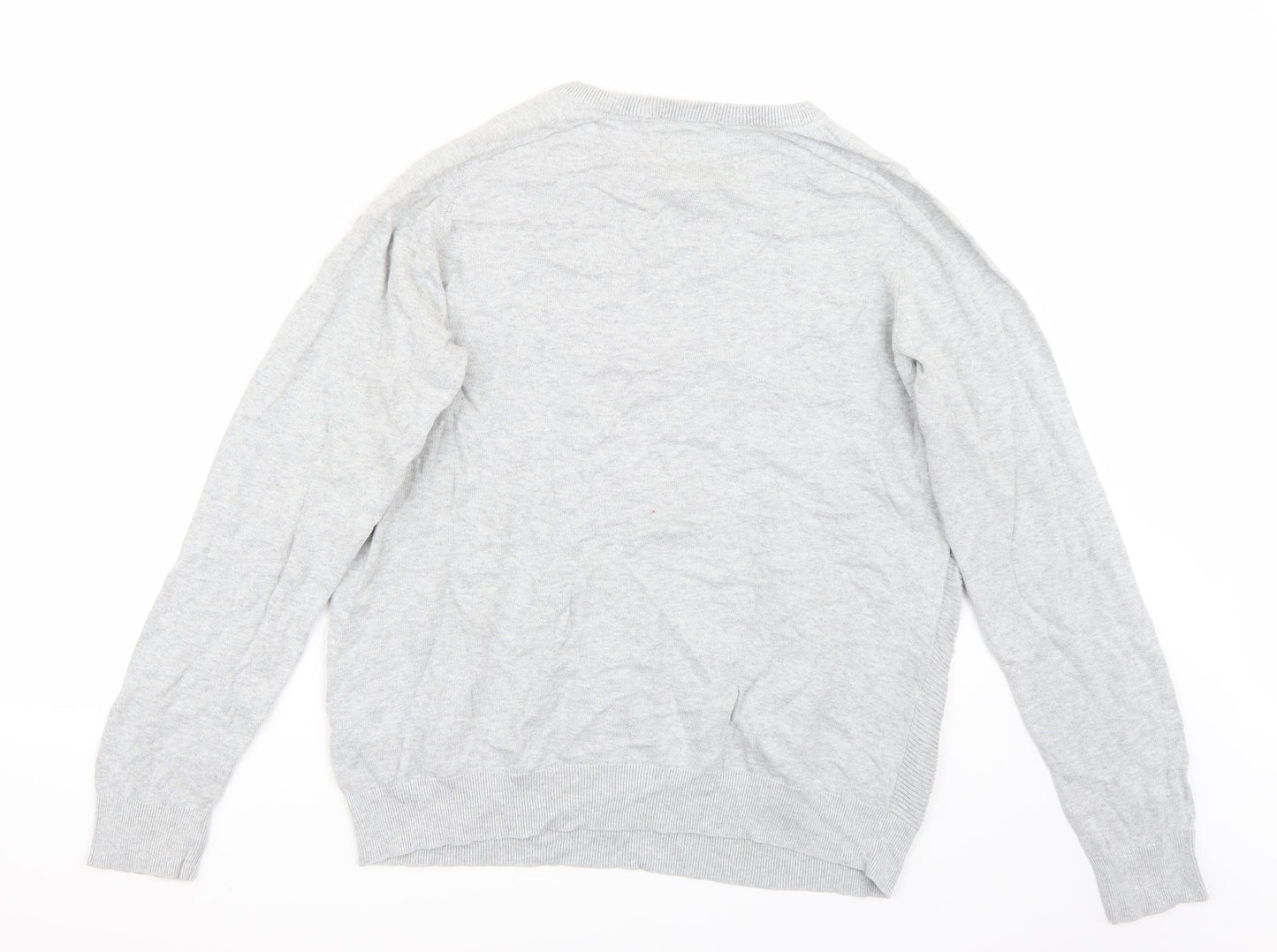 George Mens Grey   Henley Jumper Size L