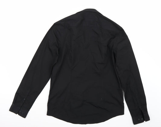 F&F Mens Black    Button-Up Size 15.5