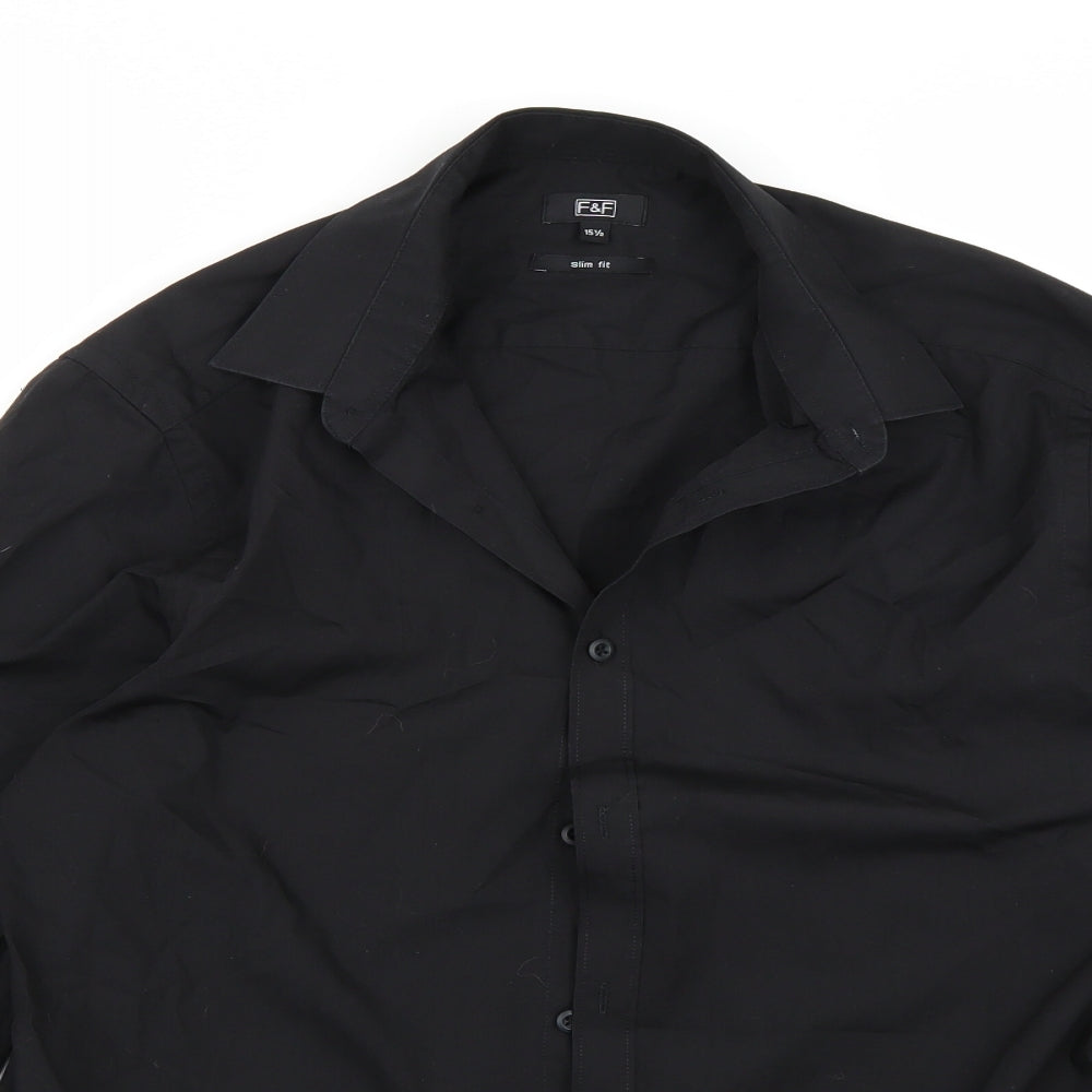 F&F Mens Black    Button-Up Size 15.5