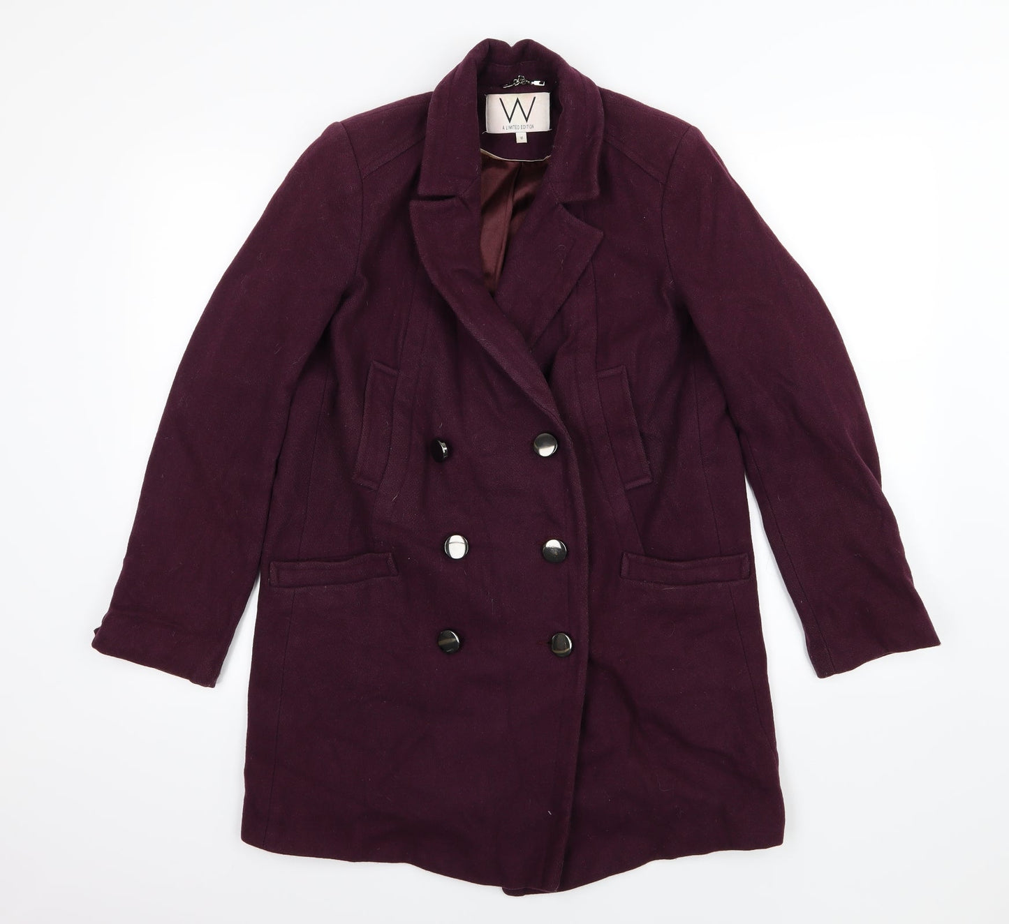 Womens UK Size 10 Wallis Purple Overcoat
