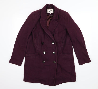 Womens UK Size 10 Wallis Purple Overcoat