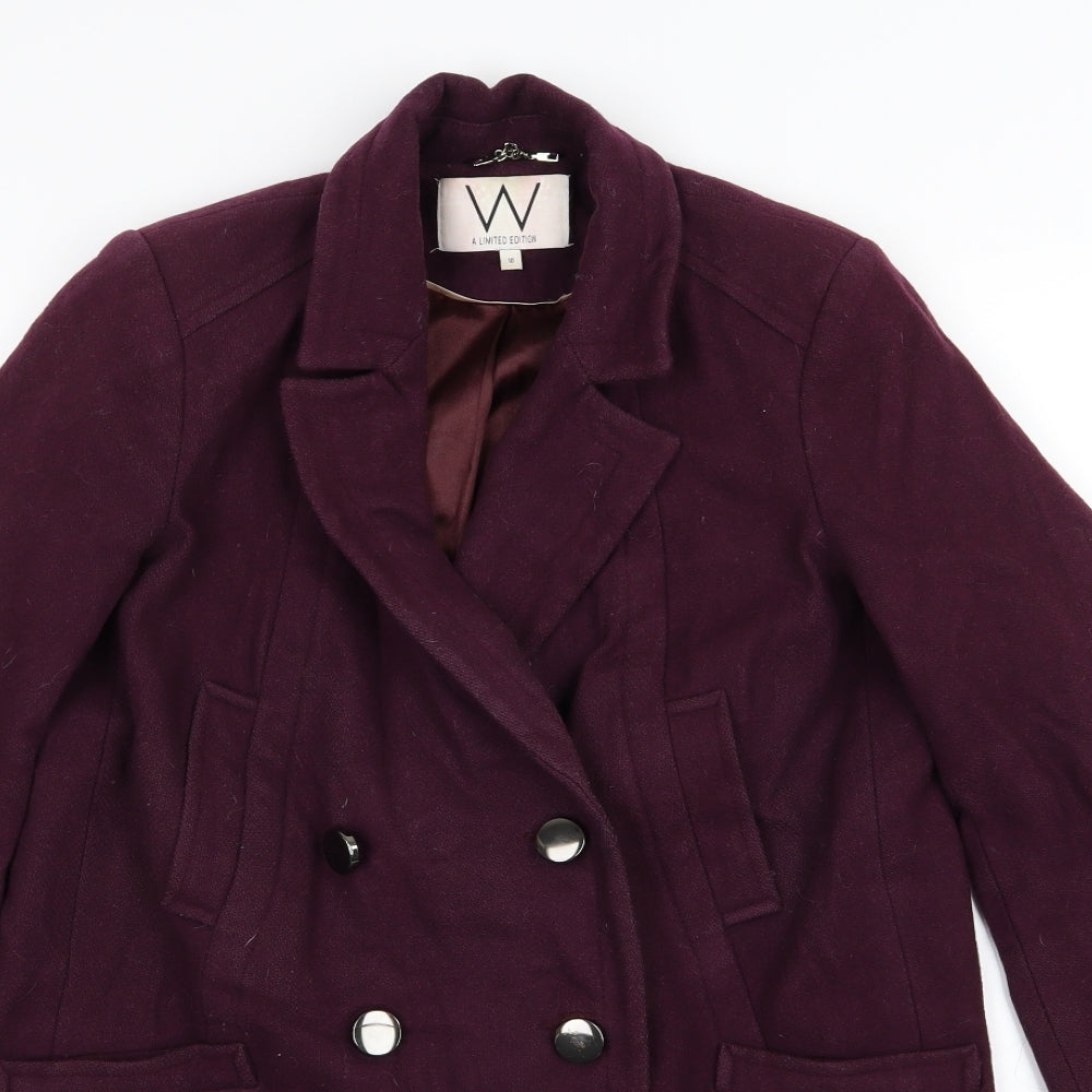 Womens UK Size 10 Wallis Purple Overcoat