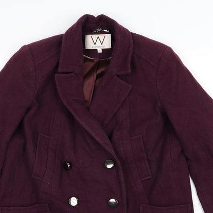 Womens UK Size 10 Wallis Purple Overcoat