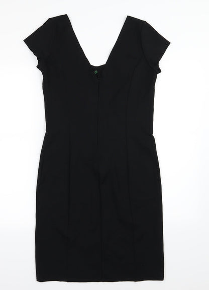 United Colors of Benetton Womens Black  Rayon Pencil Dress  Size M