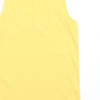 Bonmarché Womens Yellow Floral Jersey Basic Tank Size L