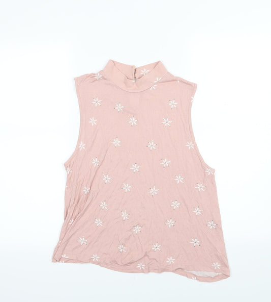 Atmosphere Womens Pink Floral Jersey Basic Blouse Size 16