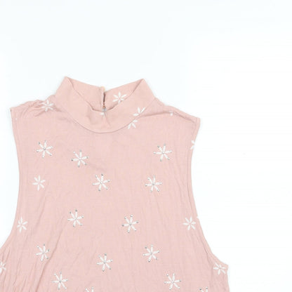 Atmosphere Womens Pink Floral Jersey Basic Blouse Size 16