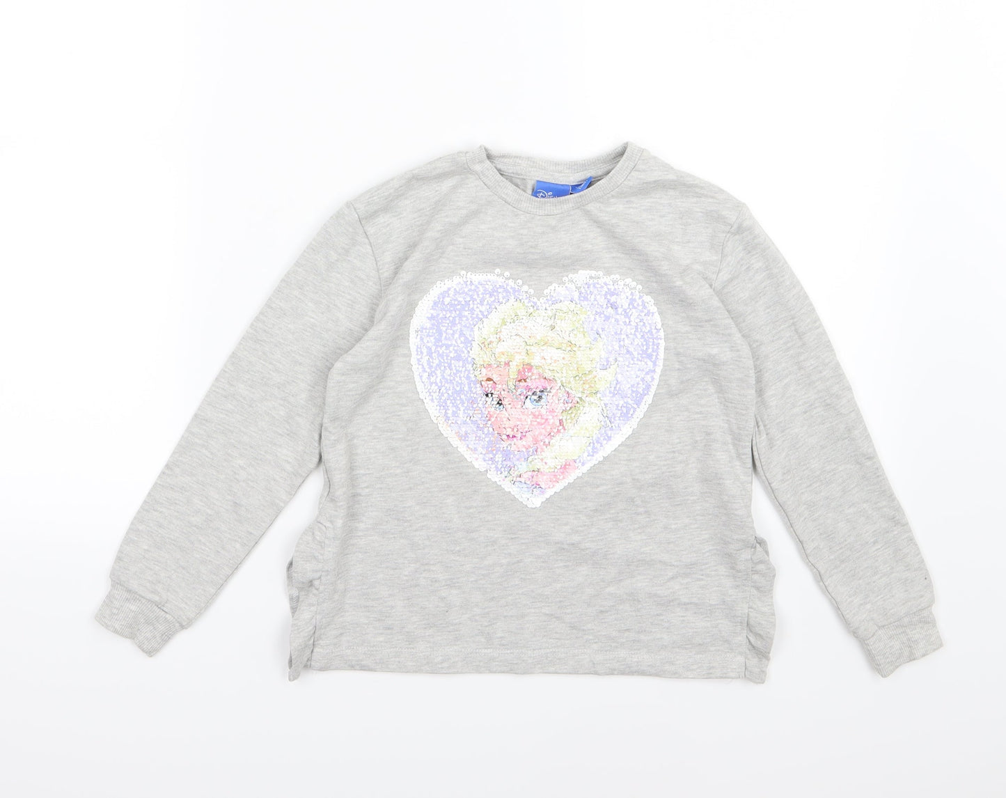Primark Girls Grey  Jersey Pullover Sweatshirt Size 7-8 Years  - Frozen Elsa and Anna