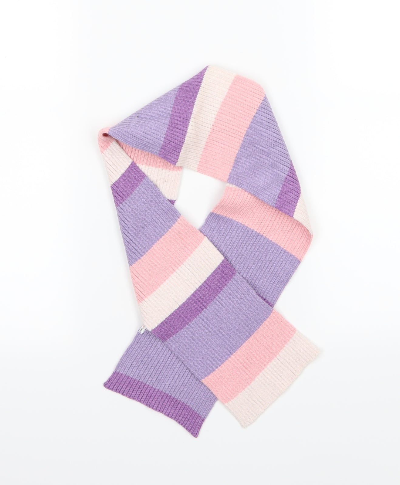 Preworn Girls Multicoloured Striped Knit Rectangle Scarf Scarves & Wraps One Size