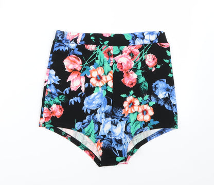 Preworn  Womens Black Floral  Hot Pants Shorts Size 10