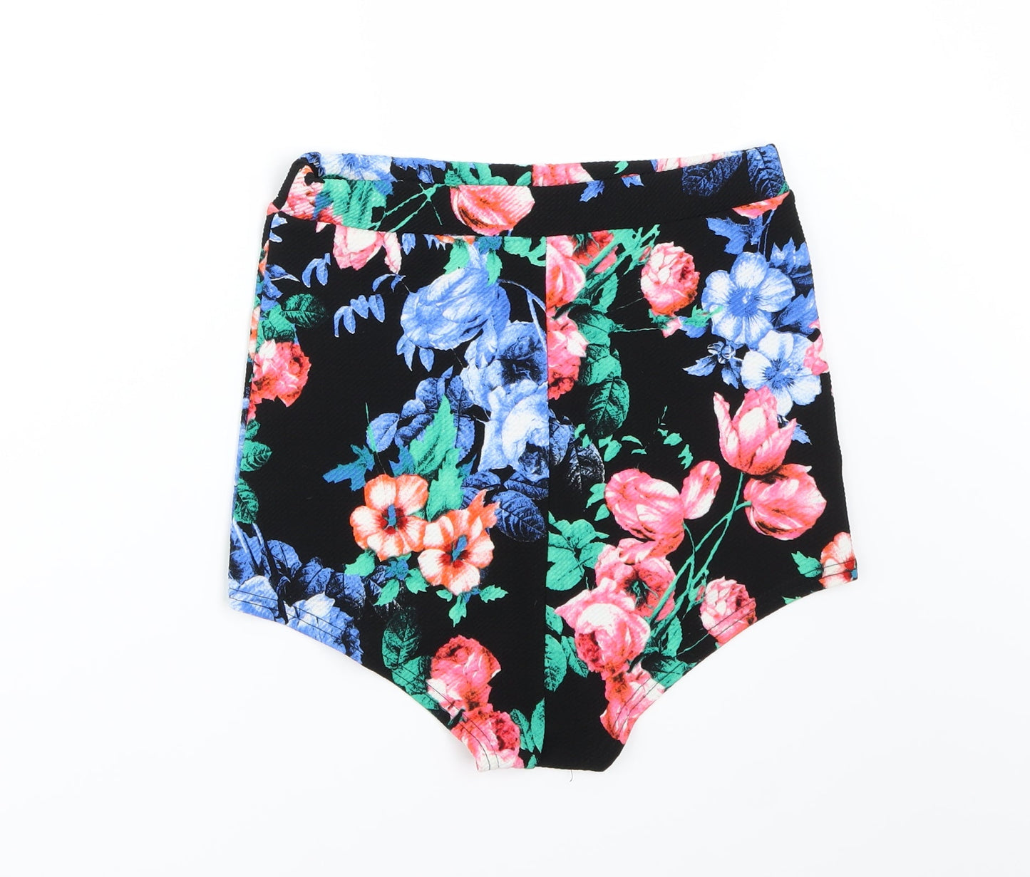Preworn  Womens Black Floral  Hot Pants Shorts Size 10