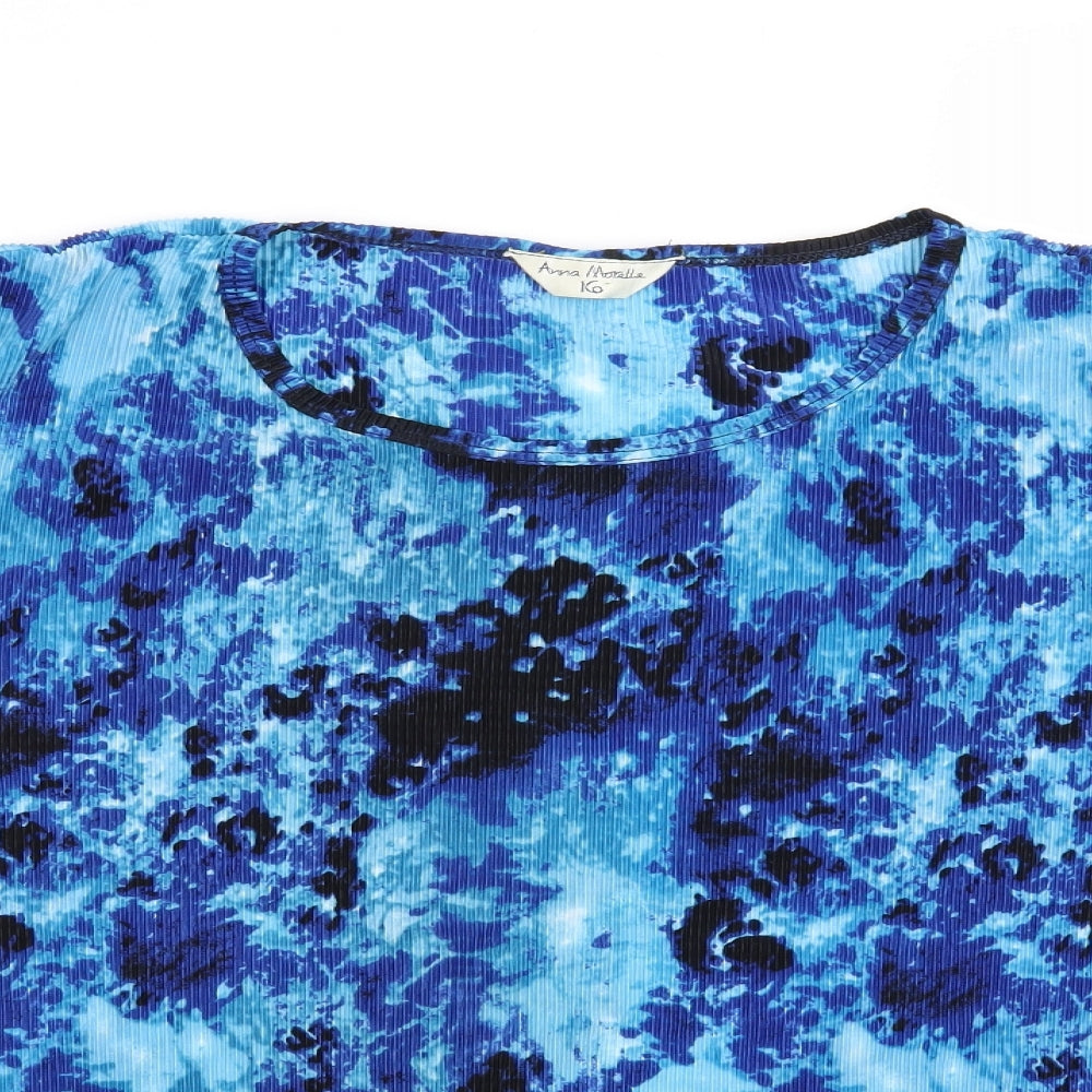 Womens UK Size 16 Anna Morelle Blue Basic Button-Up